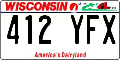 WI license plate 412YFX
