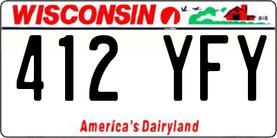 WI license plate 412YFY