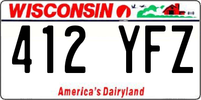 WI license plate 412YFZ