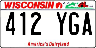 WI license plate 412YGA