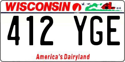 WI license plate 412YGE