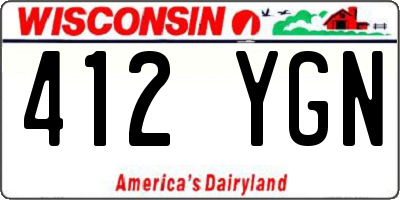 WI license plate 412YGN