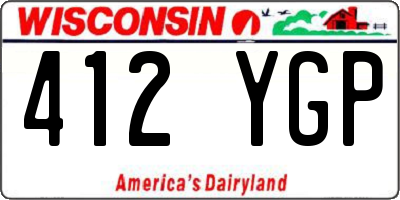 WI license plate 412YGP