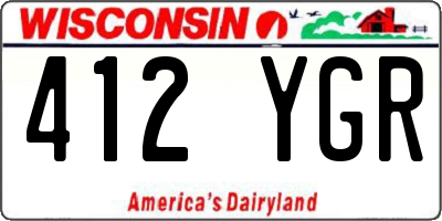 WI license plate 412YGR