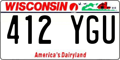 WI license plate 412YGU