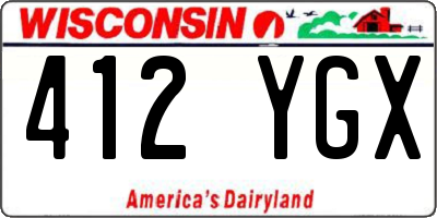 WI license plate 412YGX