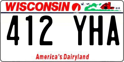 WI license plate 412YHA