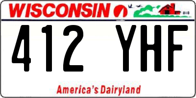 WI license plate 412YHF