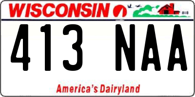 WI license plate 413NAA