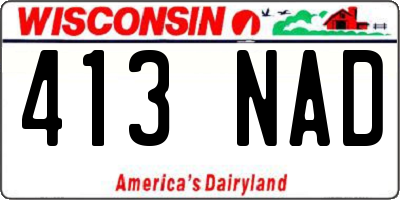 WI license plate 413NAD