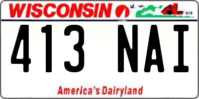 WI license plate 413NAI