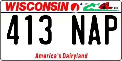 WI license plate 413NAP