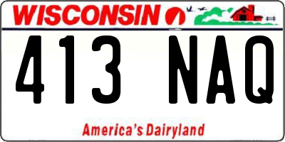 WI license plate 413NAQ