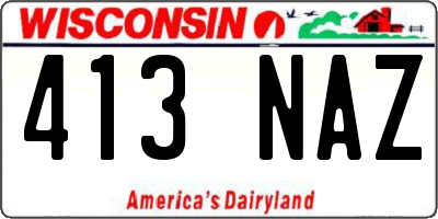 WI license plate 413NAZ