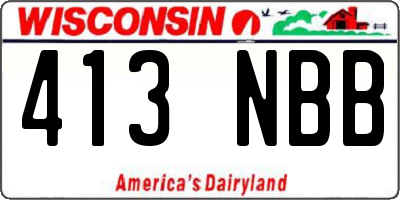 WI license plate 413NBB