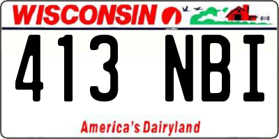WI license plate 413NBI