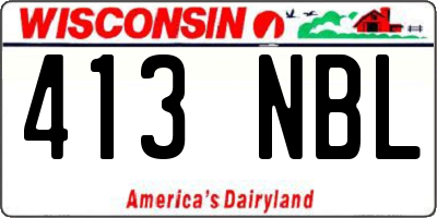 WI license plate 413NBL