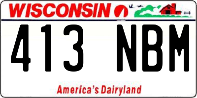 WI license plate 413NBM