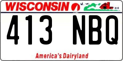 WI license plate 413NBQ