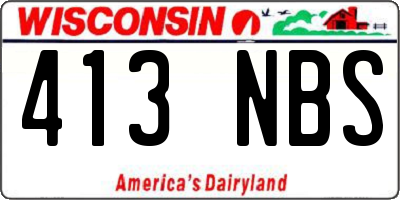 WI license plate 413NBS