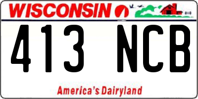 WI license plate 413NCB