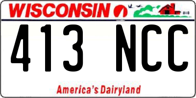 WI license plate 413NCC