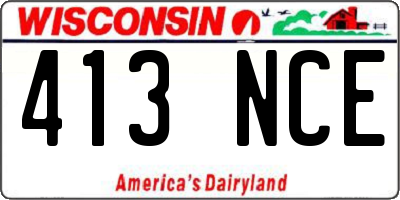 WI license plate 413NCE