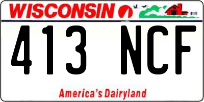WI license plate 413NCF