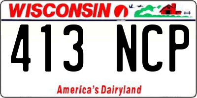 WI license plate 413NCP