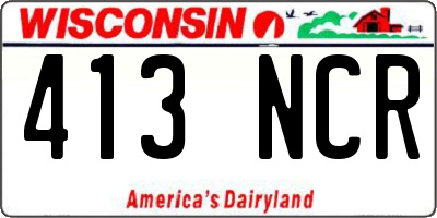 WI license plate 413NCR