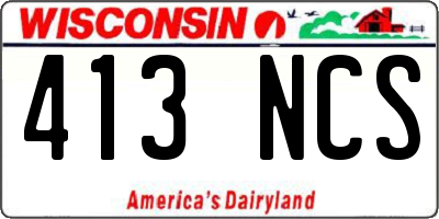 WI license plate 413NCS