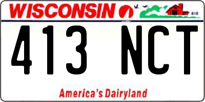 WI license plate 413NCT