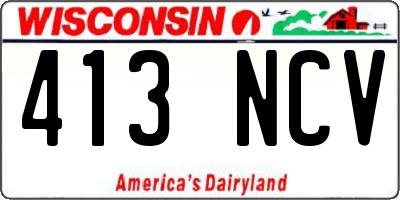 WI license plate 413NCV