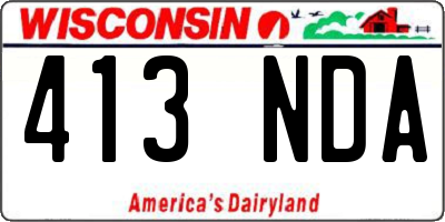 WI license plate 413NDA