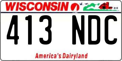WI license plate 413NDC
