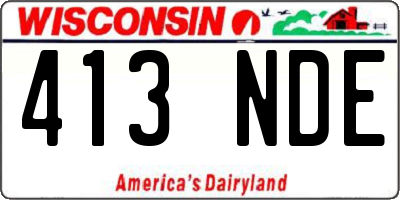WI license plate 413NDE