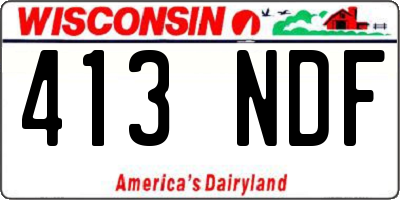 WI license plate 413NDF