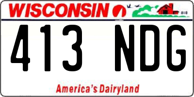 WI license plate 413NDG