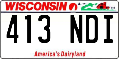WI license plate 413NDI
