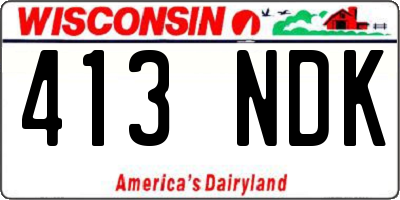 WI license plate 413NDK
