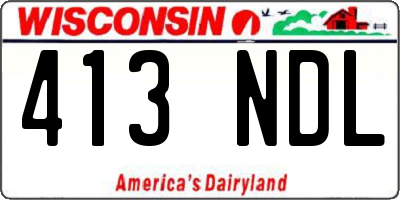 WI license plate 413NDL