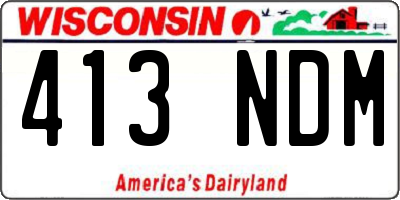 WI license plate 413NDM
