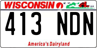 WI license plate 413NDN