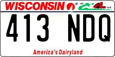WI license plate 413NDQ