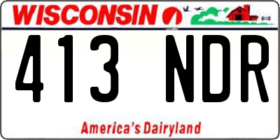 WI license plate 413NDR