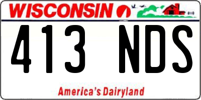 WI license plate 413NDS