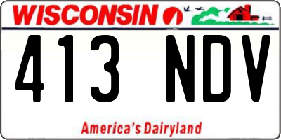 WI license plate 413NDV