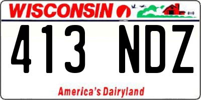 WI license plate 413NDZ