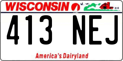 WI license plate 413NEJ
