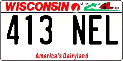 WI license plate 413NEL